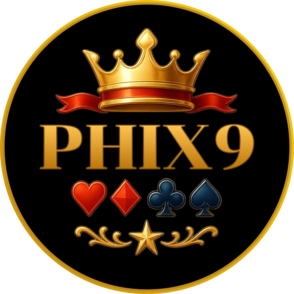 Elegant casino hostess welcoming players with an open hand gesture inside a modern PHIX9 online casino interface for the Philippines